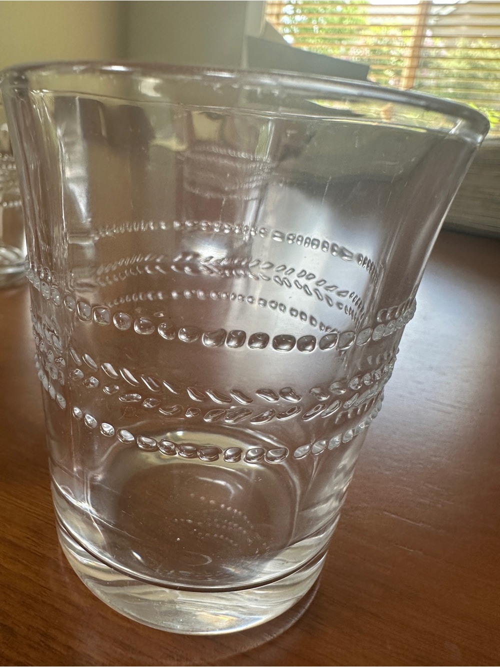 Hearth & Hand by magnolia Clear Decorative  8oz Glass Tumbler with Beaded Band - Picture 10 of 11